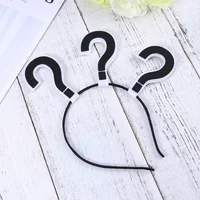 Question Mark Headband Non- woven Funny Hair Band Hair Accessories Selfie Photo Booth Props Party Costume for ( Black ) 1