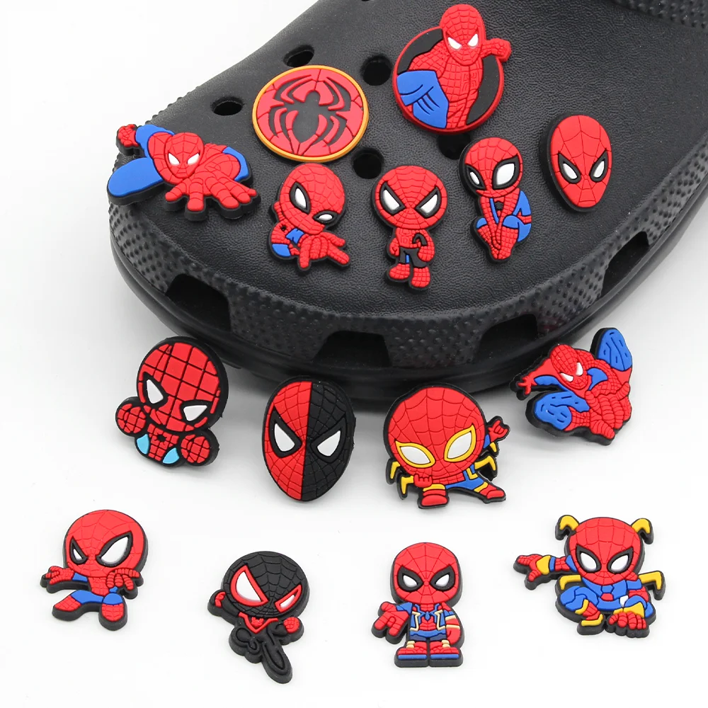 MINISO 1pcs cartoon Marvel superhero DIY shoe charms garden Accessories buckle fit clogs sandals pin decorate kid gift