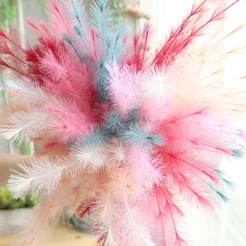 

1 PC Artificial Bristlegrass Plant Colorful Silk Setaria Grass Beautiful Home Party Wedding Decorative Accessories DF46141