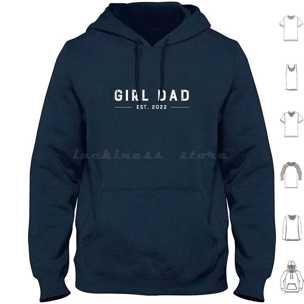 

Girl Dad Hoodie cotton Long Sleeve Girl Dad New Dad First Time Dad 2022 Idea Birth Baby Papa Father Fathers Day