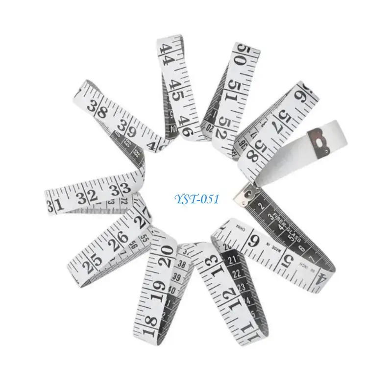E15A 영구 150cm PVC 유리 섬유 재봉사 측정 테이프 봉제 공예 신체 측정을위한 이중 스케일 5 색 환경 설정
