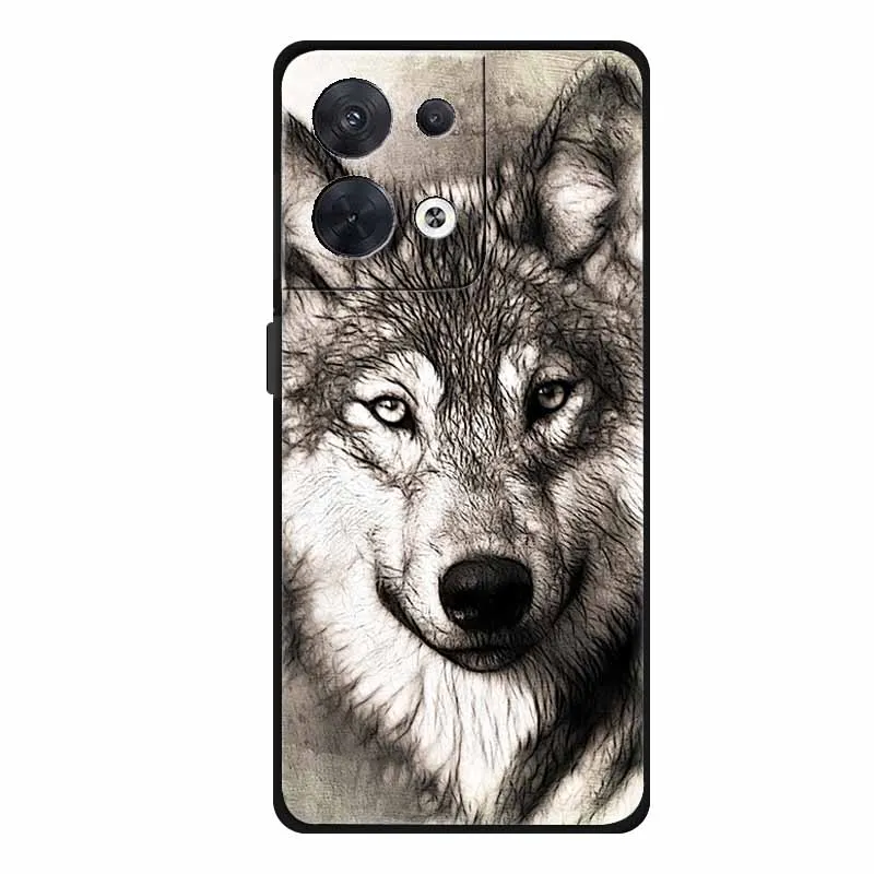 Wolf Design Silicone Animal Case - Soft Back Cover and Cartoon Coque