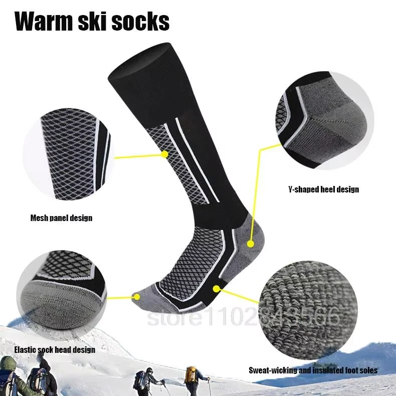 Ski Stockings Ski Thermal Socks Men Women Winter Long Warm Compression Socks Ski Hiking Snowboarding Climbing Sports