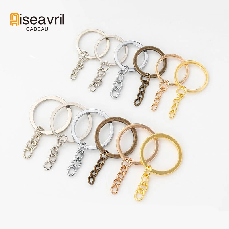 10pcs Key Ring Ring Size: 30mm Key Chain Rhodium