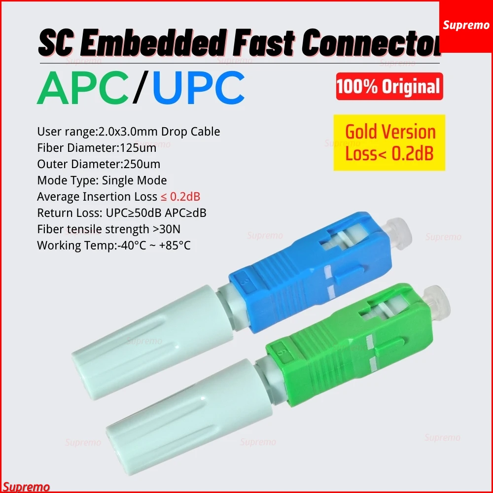 Nuovo Connettore In Fibra Ottica Monomodale 58 Sc/Apc Sc/Upc Ftth Tool Cold Coupler Sc Apc Upc Fast Connector