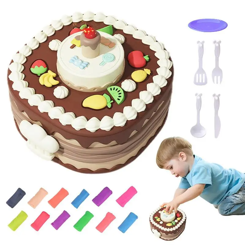 

Modeling Clay Kit Art Kit For Kid With Cake Mold Child-Friendly Soft Kitchen Creations Play Set For Home Craft Classes Boys &