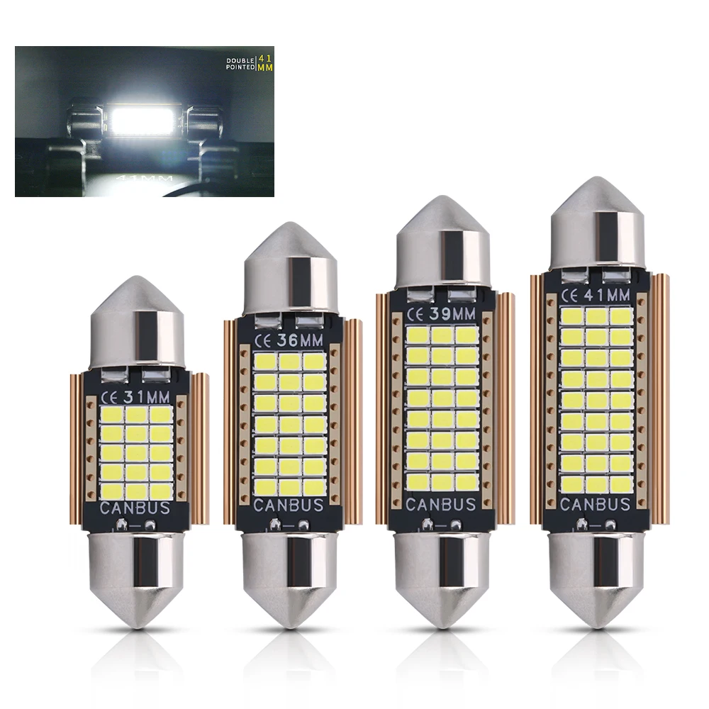 

1X Newest Festoon 31/36/39/41mm LED Bulbs C5W C10W C3W Super Bright Car Dome Light Canbus Auto Interior Reading Lamps White 12V