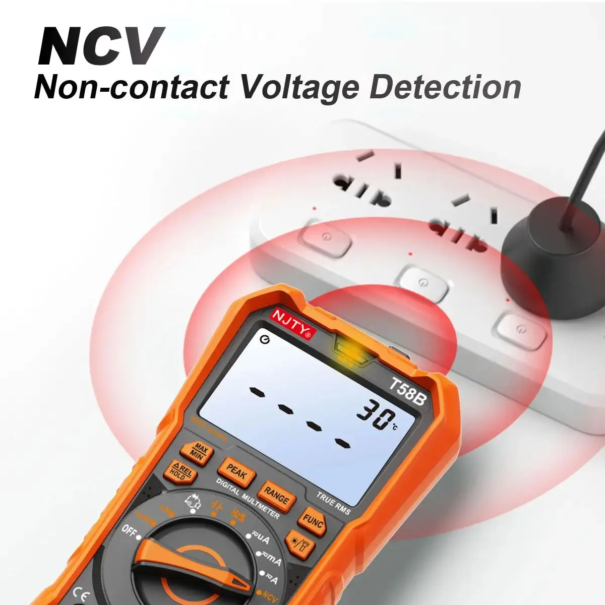 Digital Multimeter Inductance Handheld Voltmeter AC/DC Voltage Current Tester Diode Resistance Ohm Tool NJTY T58B/C 9999 Counts