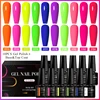 MEET ACROSS 12Pcs/Set 7ml Fluorescent Gel Nail Polish With With Base Top Coat Summer Sparkly Soak Off Nail Art Gel Kit Varnish 1