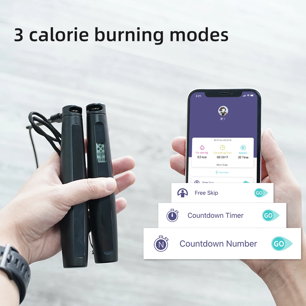 Smart Skipping Rope for Fitness, Jump Ropes  with Counter  for Women Men Adult Kids, APP Data Analysis 4