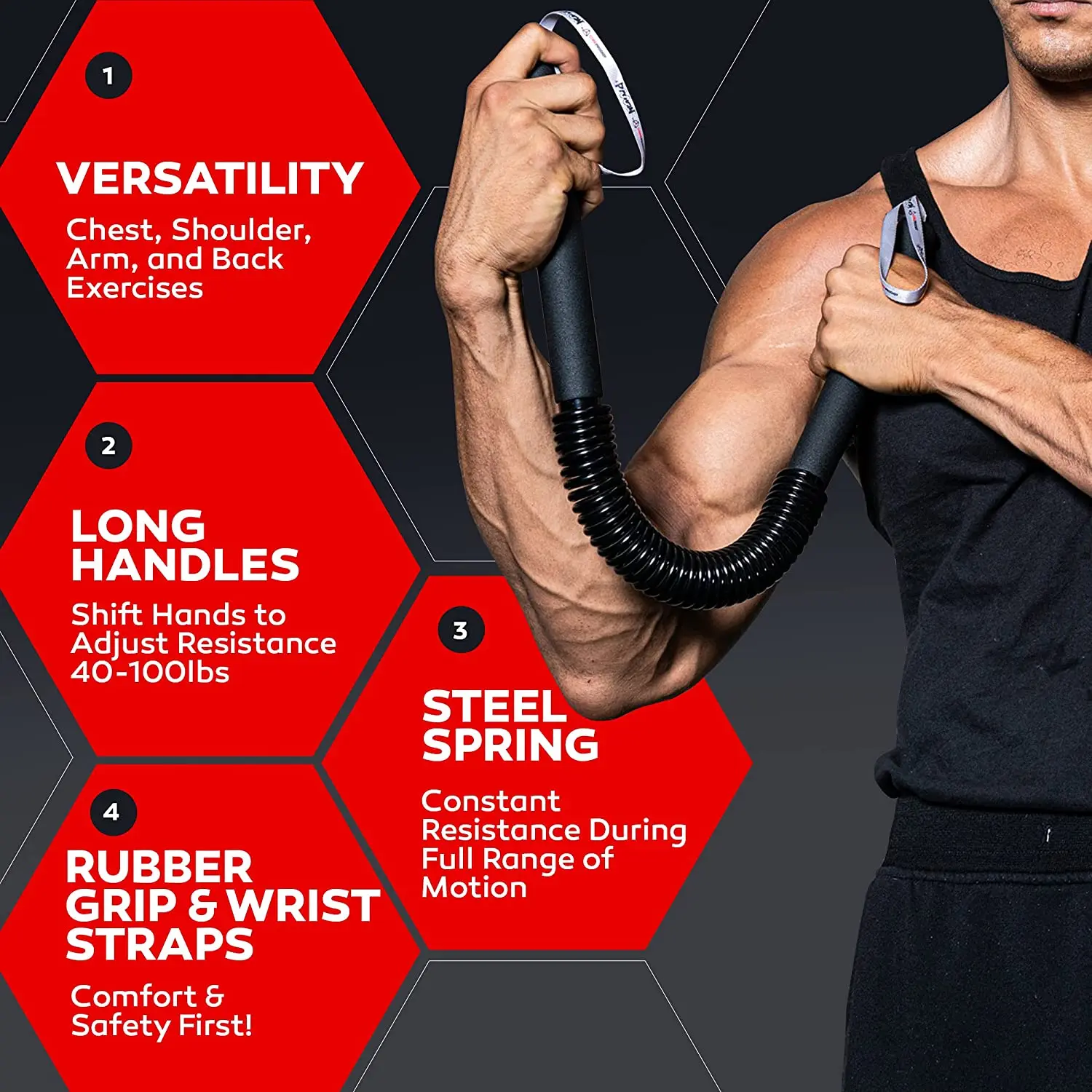 Stretch Bands For Exercise 30kg Power Twister Bar Ultimate Arm