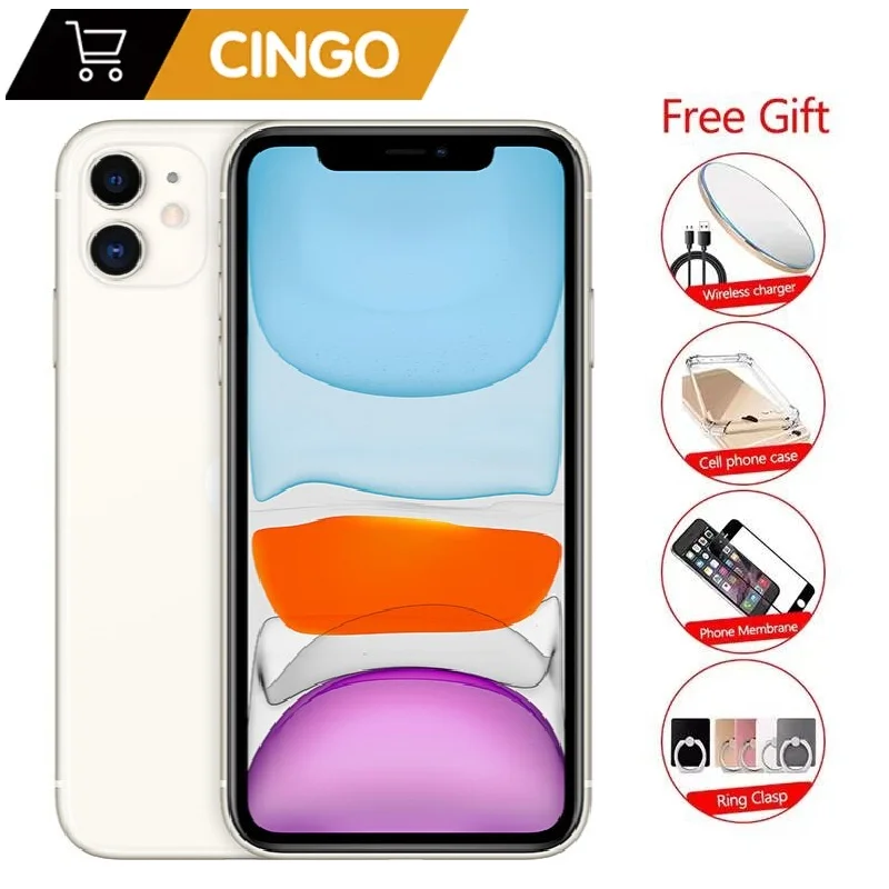 Original unlocked Apple iPhone 11 64GB/128GB/256GB 3110mAh dual 12MP camera 6.1 inch screen IOS smartphone LTE iphone11 1