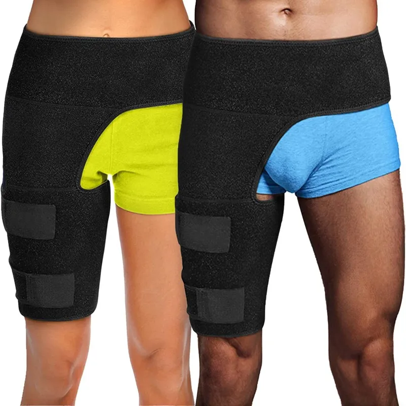 

Hip Brace Thigh Compression Sleeve Hamstring & Groin Compression Wrap for Both Legs Hip Sciatica Quad Muscle Strains Pain Relief