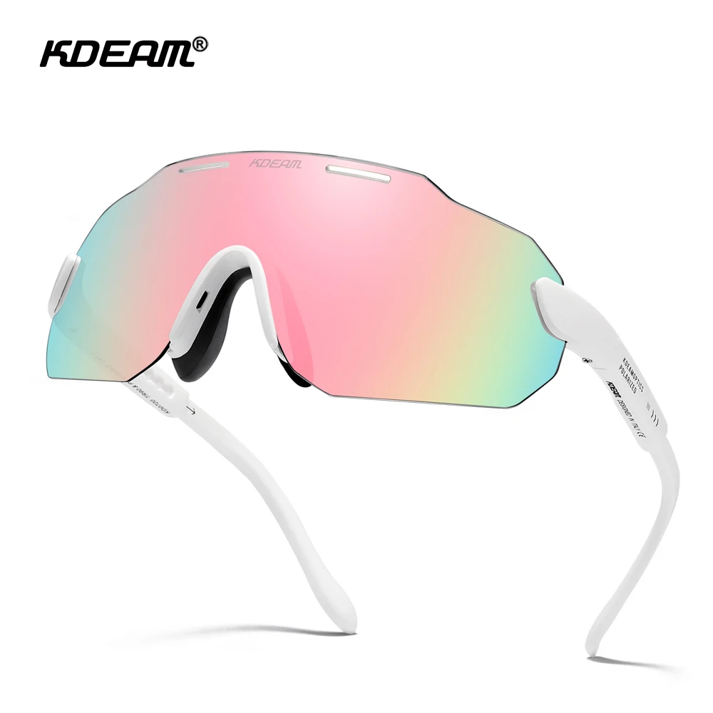 

KDEAM Photochromic Cycling Sunglasses Men With Category 3 Polarized Glasses Sports Goggles Myopia Frame Available KD0720