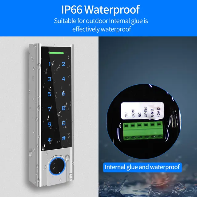TTlock App Control Door Access Control System Fingerprint Smart Phone Bluetooth or Bell Card Reader 13.56Mhz Door Opener Panel 2