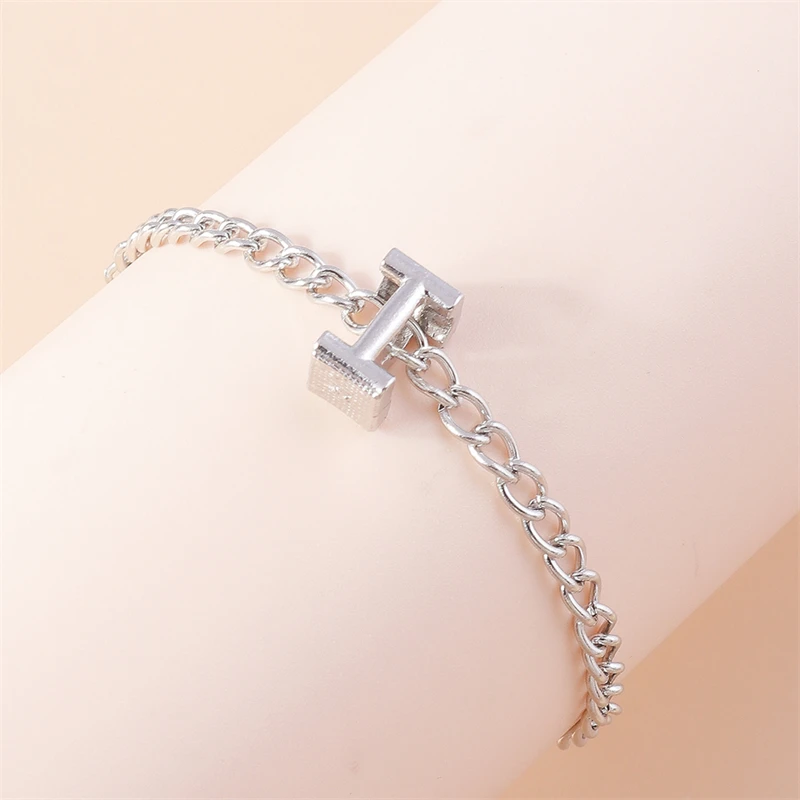 Modisches 26-englisches A-Z-Alphabet-Buchstaben-Armband mit Gliederkette, Namensarmbänder für Frauen, Mädchen, Freunde, Party, Urlaub, Schmuck, Geschenke – Detail 13