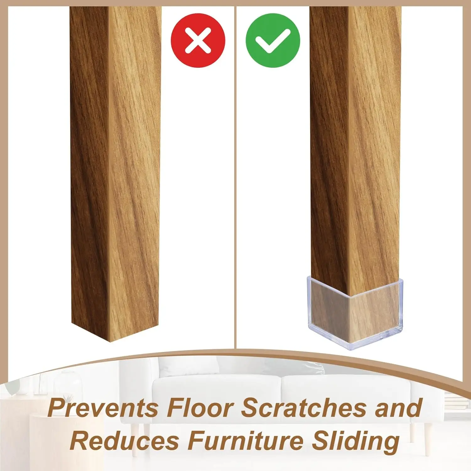 Chair Leg Floor Protectors – Anti-Scratch and Noise-Reducing Furniture Foot Covers (Set of 4)
