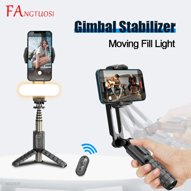 FANGTUOSI NEW Wireless Bluetooth Selfie Stick tripod Handheld Gimbal Stabilizer Mobile Phone Gimbal Stabilizer With fill