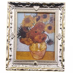 Vintage Miniature Framed Oil Painting Dollhouse Ornament - 1PCS (D)