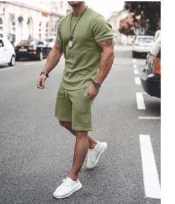 New 2022 Summer  Men's T-shirt Set Casual Simple  Short Sleeve + Shorts Fashion Trend 3D Printing 2 Piece Set