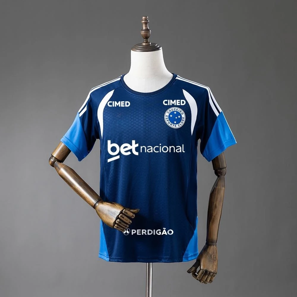 2026 New Cruzeiro Training Uniform - Men's and Women's All-Purpose Sports Blue Top - Breathable and Quick-Drying Fitness T-Shirt