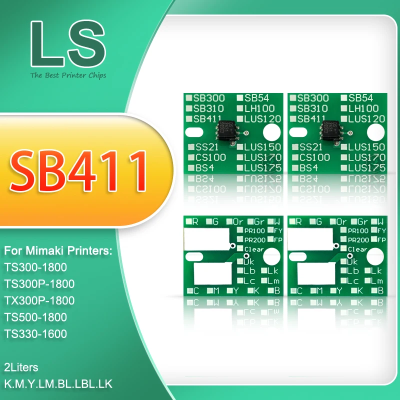 

2Liter SB411 Cartridge Chip IC Chip For Mimaki TS300-1800 TS300P-1800 TX300P-1800 TS500-1800 TS330-1600 Printer Sublimation Ink