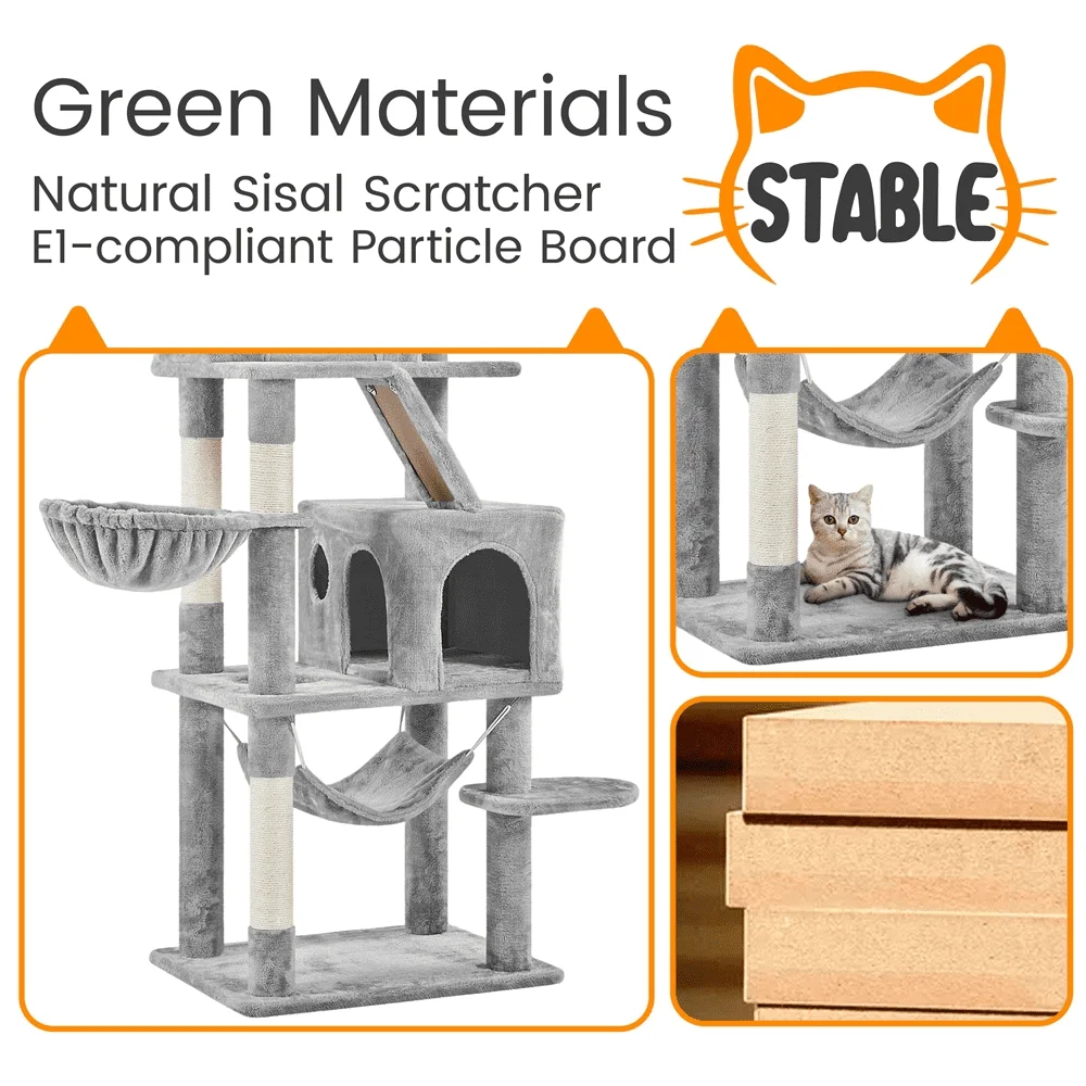 71.5″ H Large Cat Tree with 2 Cozy Perches and 2 Condos 6