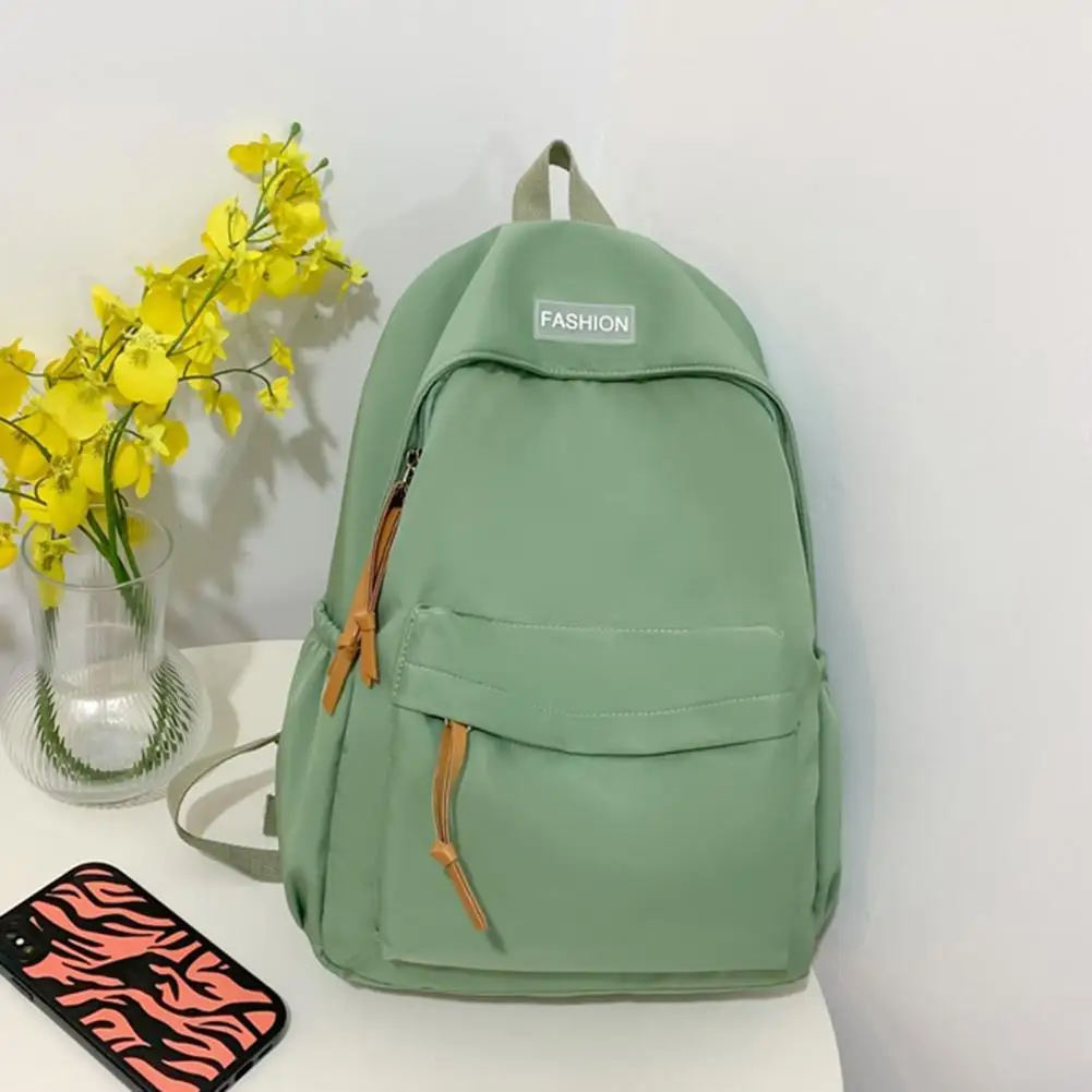 

Backpack Large Capacity Water Bottle Umbrella Pouch Schoolbag Zipper Closure Wear-resistant Travel Bag