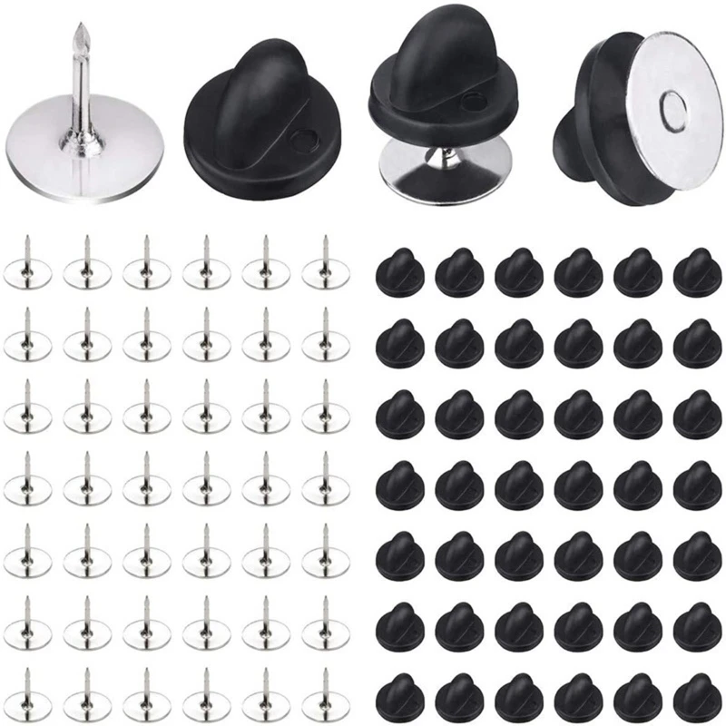 100PCS Pin Backs, Metal Locking Pin Backs, Brass Clutch For