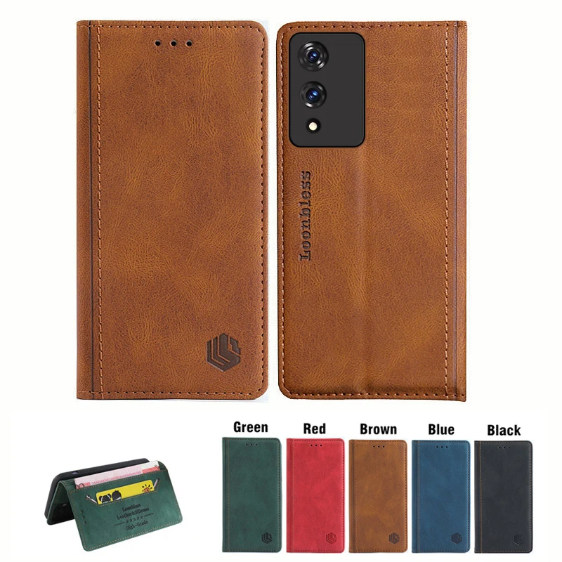 Leather Flip Wallet Case - Elegant Protective Cover with Card Slots