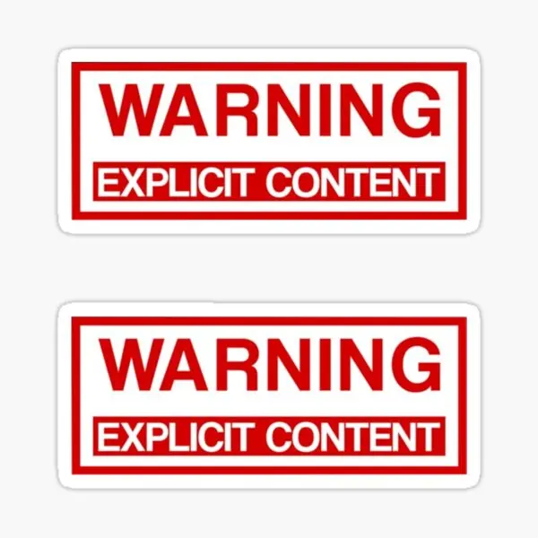 

Warning Explicit Content 5PCS Car Stickers for Background Laptop Fridge Cute Decor Art Kid Water Bottles Car Print Anime