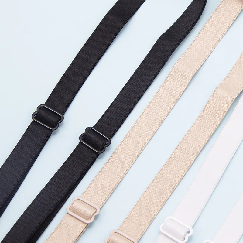 Invisible Bra Straps Women Slip Resistant Bra Straps Double Shoulder Elastic Brassiere Lady Push Up Bra Black White Invisible Lingerie Accessories