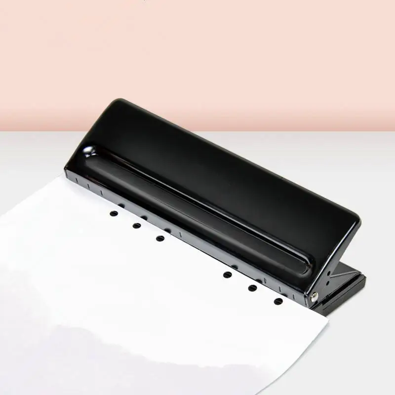 Useful Paper Hole Punch 6-hole Adjustable Color Single-page Scrapbook Office Stationery Metal Loose-leaf Hole Punch