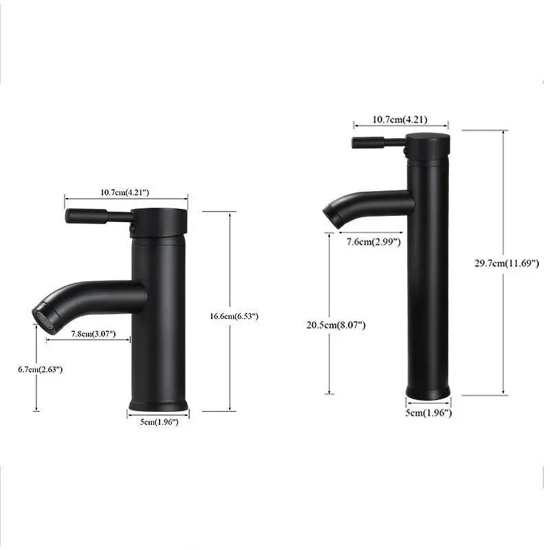 basin faucet Black Minimalist Style Bathroom Faucet Hot Cold Water Sink Mixer Tap Stainless Steel Basin Faucets