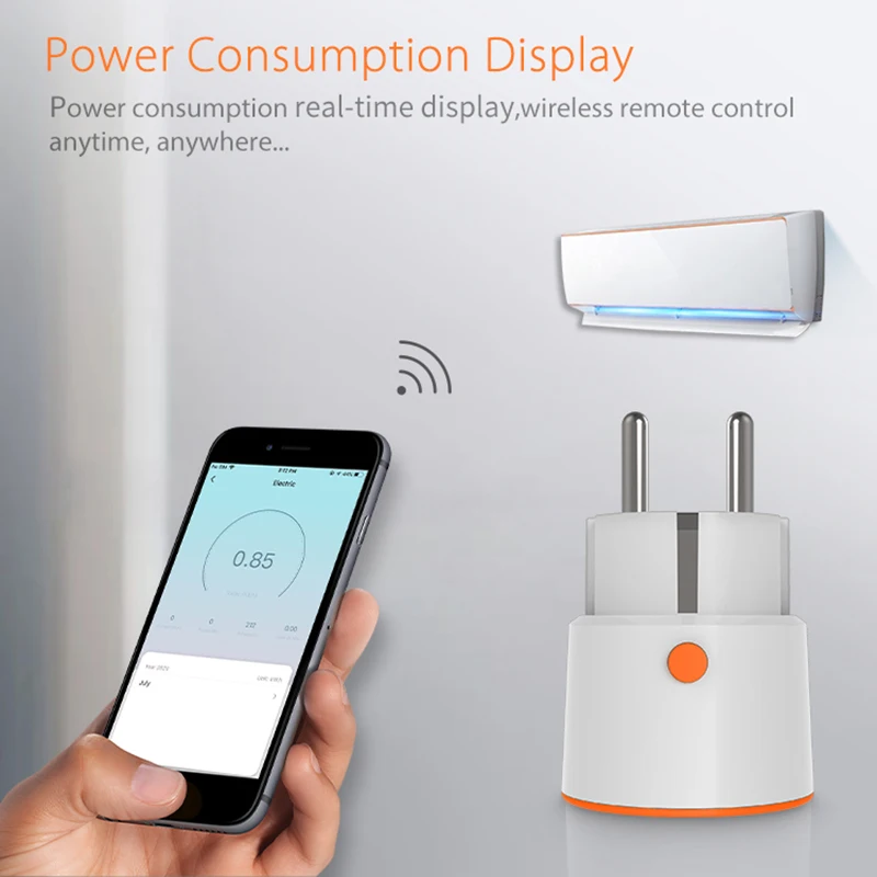 Smart Plug Socket Tuya Zigbee 3680W 16A Power Energy Monitoring Timer Switch EU Outlet Work with Tuya Hub Zigbee2mqtt
