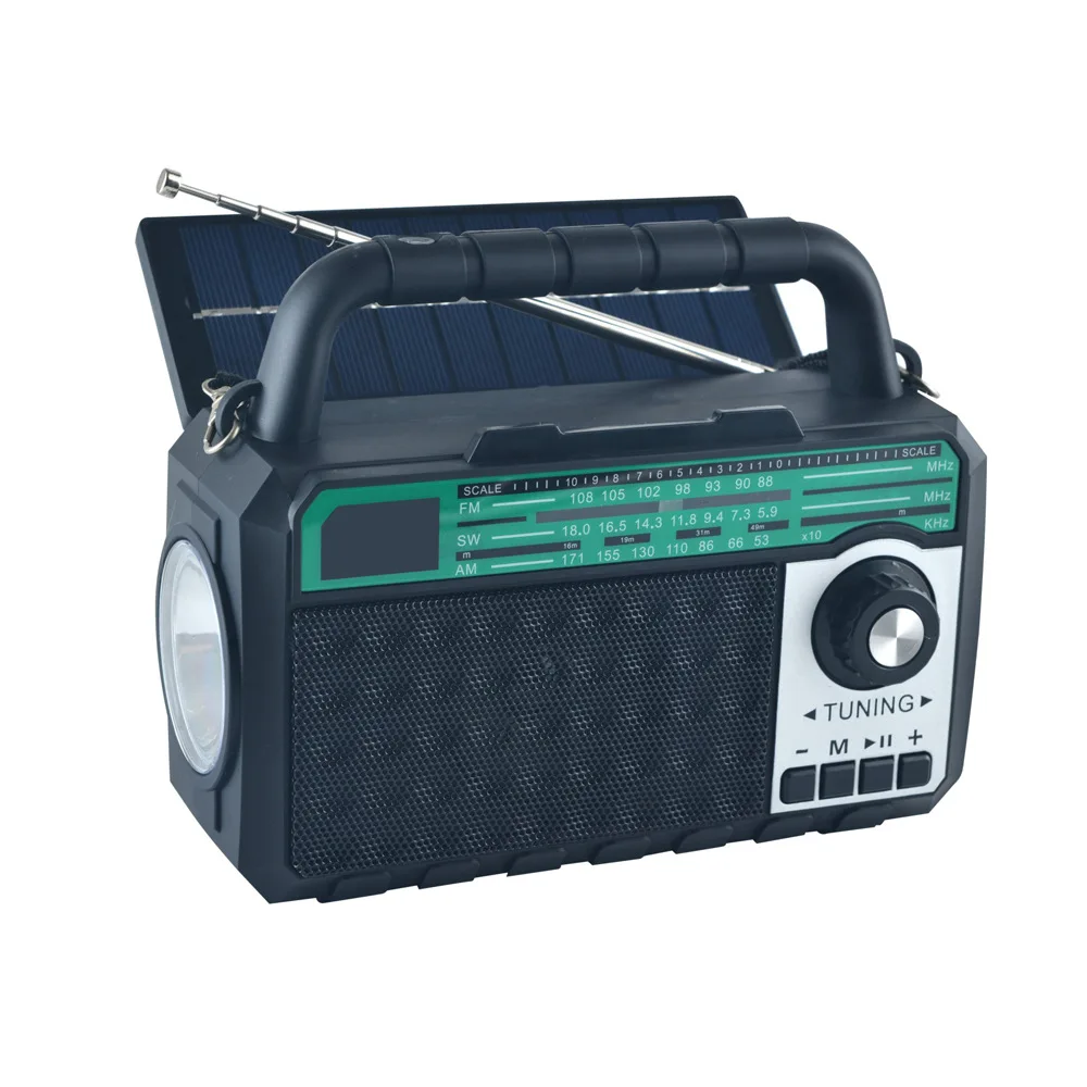 FP-289-S Nieuwe Handheld Solar Radio Telefoon Stand Usb Oplaadbare Multi-Band Radio Met Zonnepaneel Bluetooth Afspelen