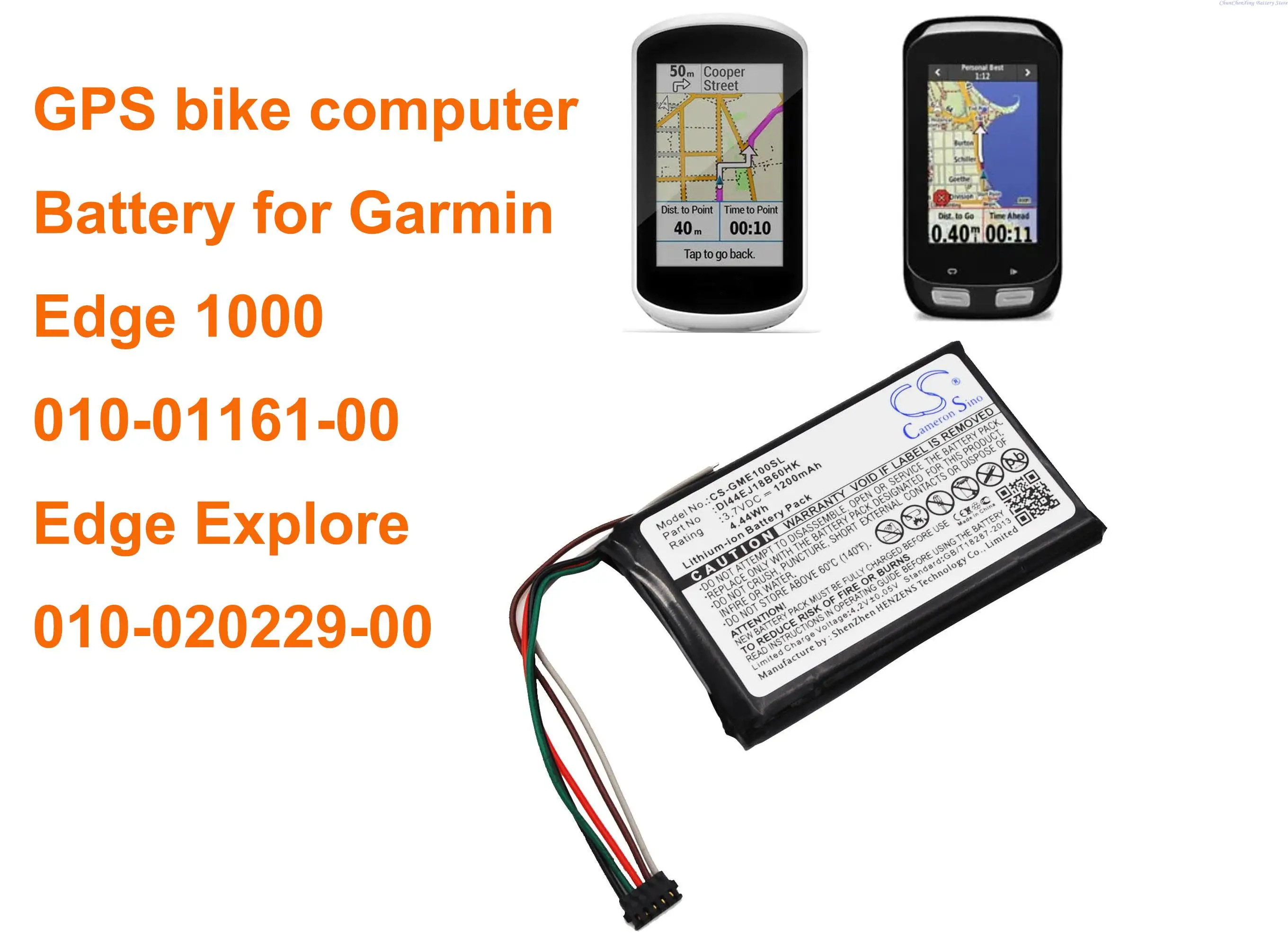 OrangeYu 1200mAh GPS, Navigator Battery for Garmin 010-01161-00, Edge 1000