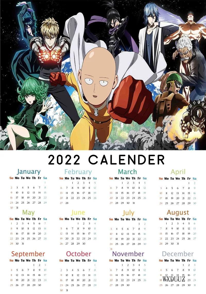 Calendário de ano novo 2022 cartaz do anime arte cartaz jujutsu  kaisen/tóquio vingadores/demon slayer/parede arte pintura decoração da casa  lona - AliExpress