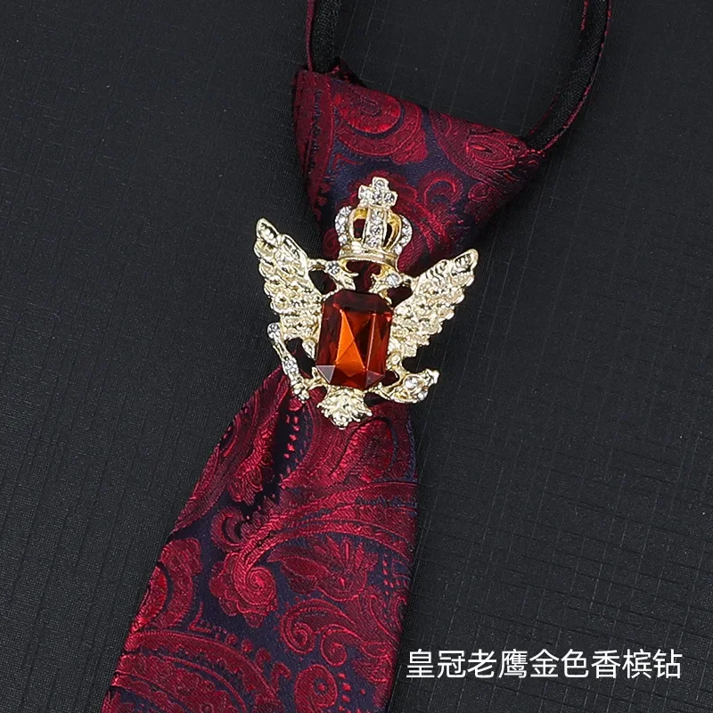 Vintage Knight Business Shirt Tie Buckle Collar Clip Tie Hoop Rudder Eagle Hoop Crystal Rhinestone Jewelry Men Accessories tie clips