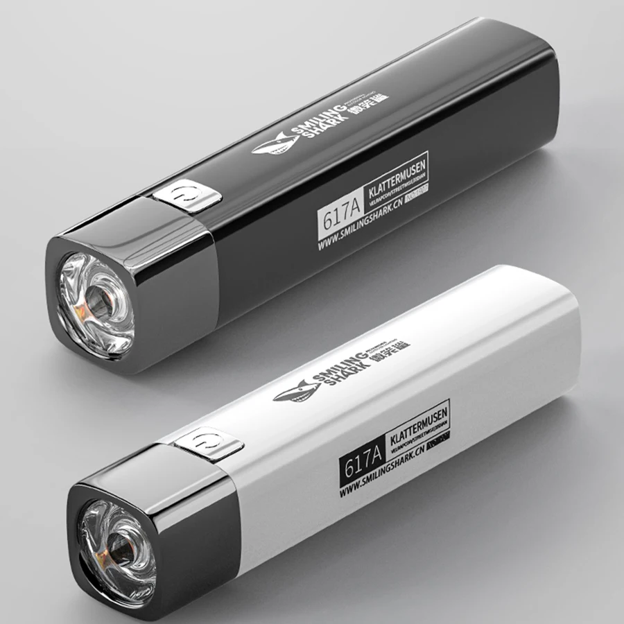 

Led Flashlight Power Bank Waterproof Laser Portable Long Lasting Range Battery Kids Torch Rechargeable Torcia Mini Accessories