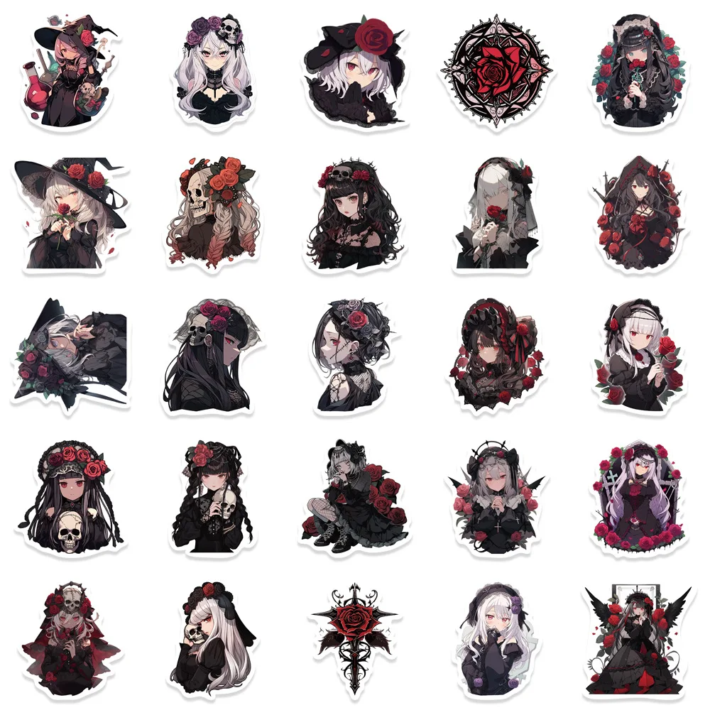 Decorative Stickers Self Adhesive Stickers Stationery Stickers Paper Stickers Adhesive Stickers Decorative Labels Stickers DIY Scrapbooking Accessories 10/30/50Pcs Retro Gothic Girl Waterproof Graffiti Sticker Aesthetic Decorative Luggage Laptop Cup Phone Scrapbook Kids Stickers