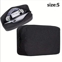 Portable Digital Accessories Travel Organizer Case for Cables, Headphones, and More (BK - S)