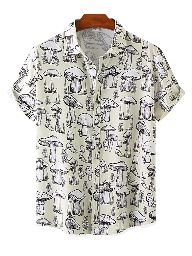 thumbnail image 1 of Nuevas camisas hawaianas para hombres y mujeres, moda de verano, camisetas de manga corta con estampado de hongos, camisetas para niños de calle Y2k, camisetas de playa Harajuku, 1 of 4