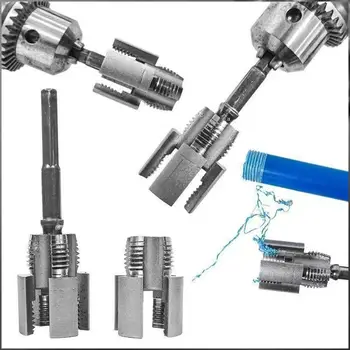 Double Size Carbon Steel Pipes Threader Suitable for Power Drill for Plumbing Maintenance and Construction B03E 1