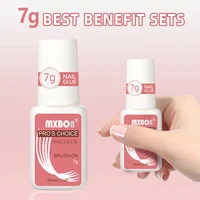 1Bottle Quick Dry Nail Glue 7/8g False Super-Strong Nail &Nail Rhinestones Glue With Brush Professional Acrylic Manicure Glue #* 1