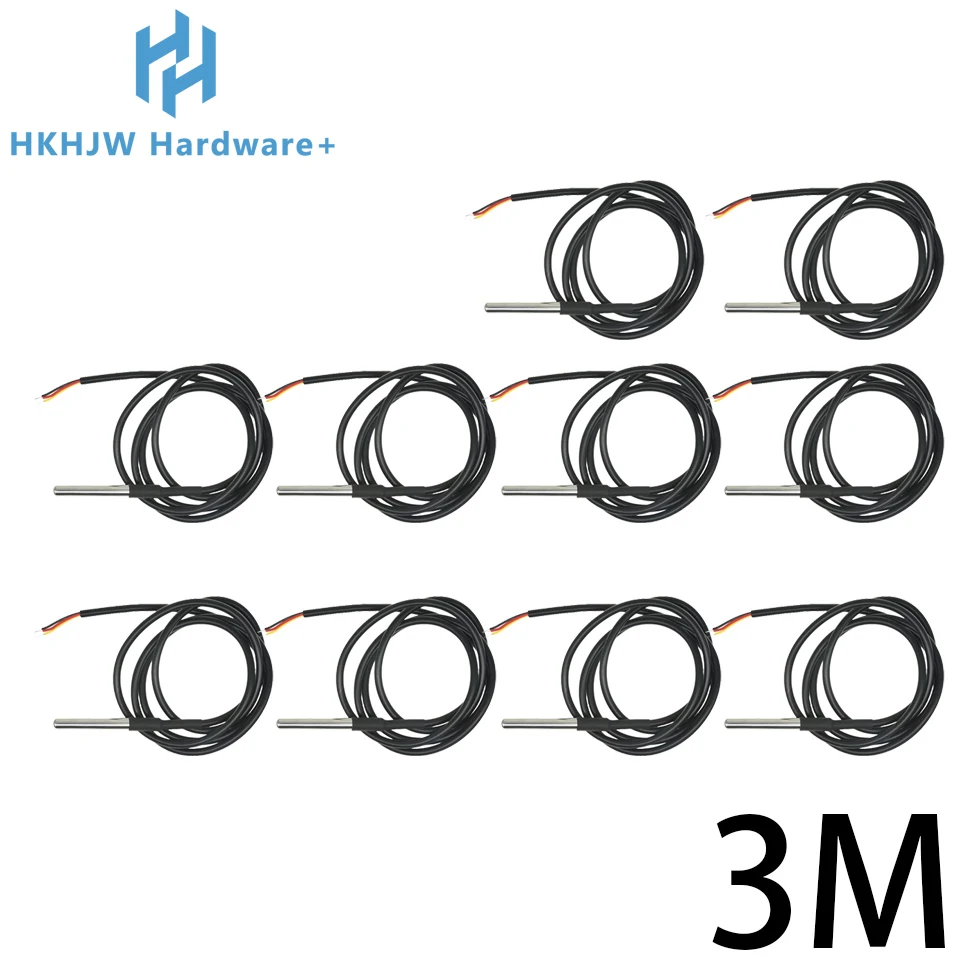 1/10PCS DS18B20 Waterproof Thread Temperature Probe Temperature Sensor Stainless Steel thumbnail 3