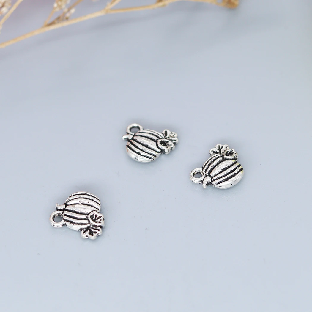

10PCS Pumpkin Charms Antique Sliver Plated Antique Gold Color Charm Pendant For Bracelet Jewelry Findings