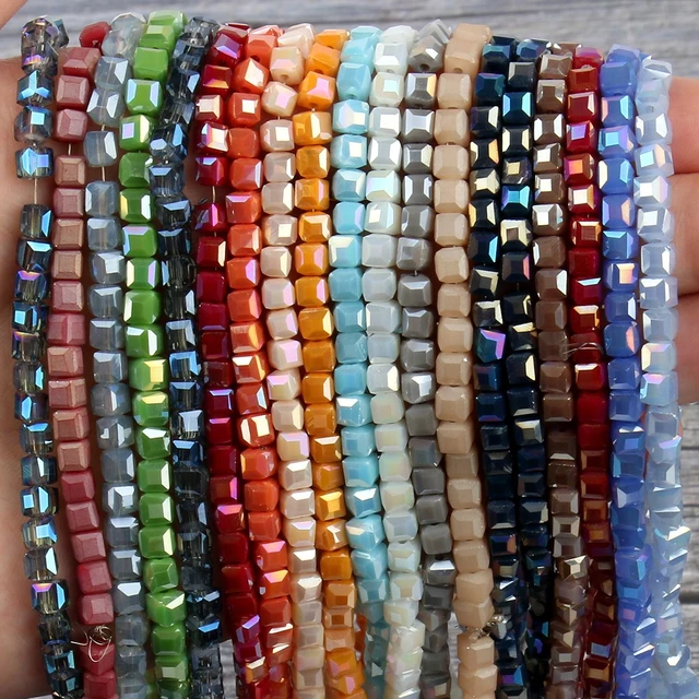 Cheap Crystal Glass Crystal Square Beads Loose Spacer Bead for DIY