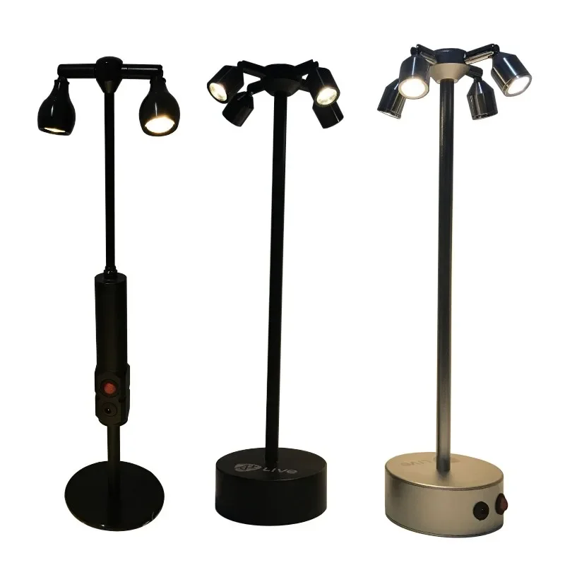 

Барная Настольная лампа с прозрачным стержнем, креативная индивидуализированная двойная головка с высоким полюсом, зарядка по индивидуальному заказу