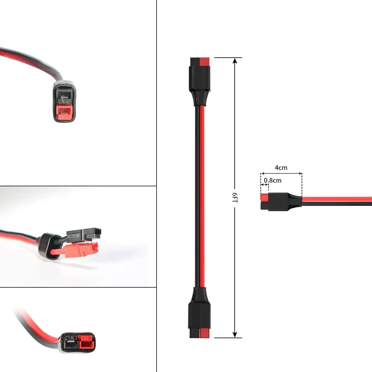 12AWG 6피트 앤더슨 연장 케이블 2 6 10 20 35 50피트 태양광 연장 케이블 앤더슨 커넥터 (휴대용 발전소/태양광 G용)